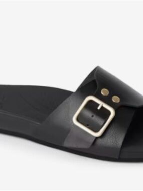 Reef Black Slide Sandals with Black Buckle Size 10 Women